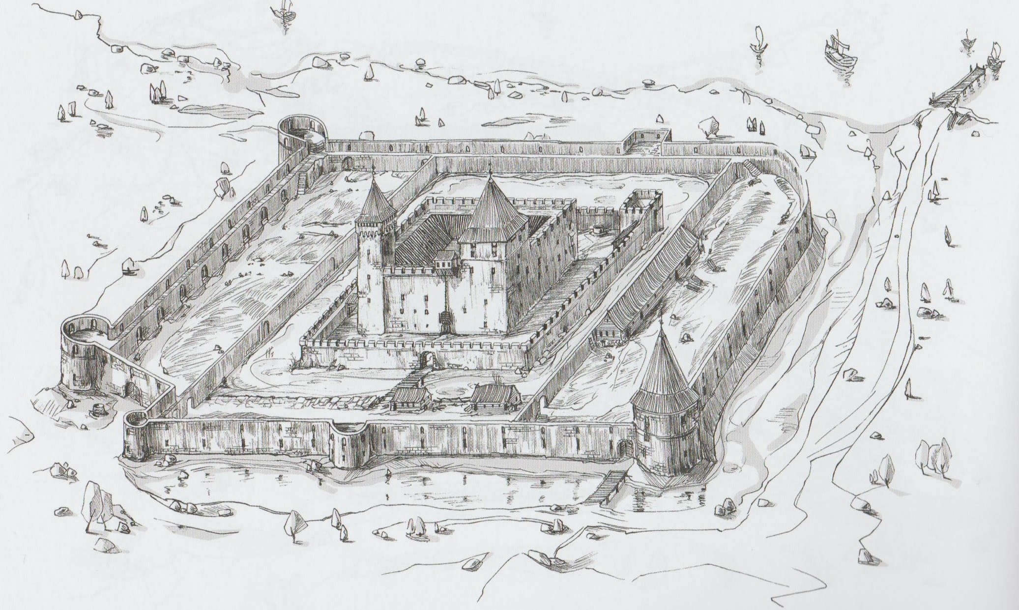 Вид крепости Курессааре в 1550 г 